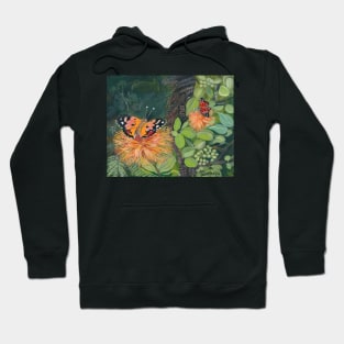 Kamehameha Butterlies with Orange Ohia Hoodie